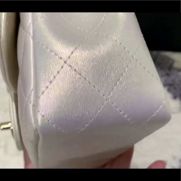 Chanel Ivory Iridescent Mini Rectangle Bag - Picture 6 of 8
